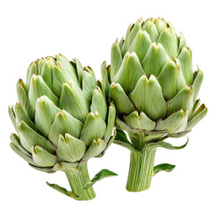 Obraz premium Fresh Artichokes Isolated on White Background for Culinary Use