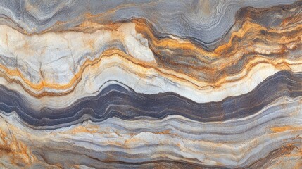Abstract wavy stone texture with grey, yellow, and orange hues.