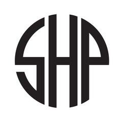 Obraz premium SHP modern elegance and creative logo design .SHP luxurious alphabet design . SHP letter initial logo design.