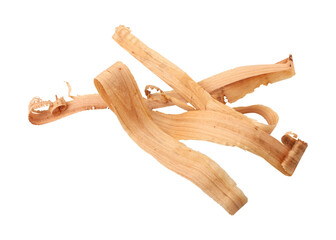 Wood shavings sawdust isolated on transparent background
