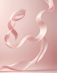 Obraz premium Soft Pink Silk Ribbons in Abstract Form