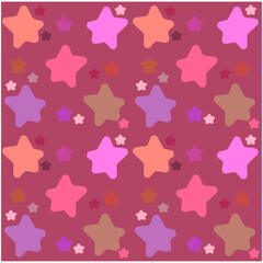 maroon pattern and stars of different colors