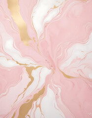Elegant Pink and Gold Marble Abstract Art