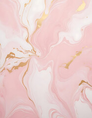 Elegant Pink and Gold Marble Abstract Art