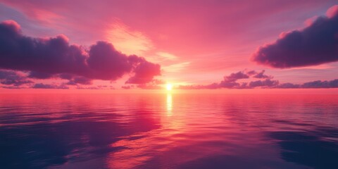 Fototapeta premium Vibrant Sunset over Calm Water