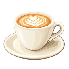 A delightful cup of latte art coffee perfect for a cozy morning