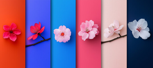 Colorful spring blossom background Cherry flower backdrop