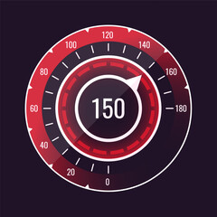 Realistic car speedometer interface panel