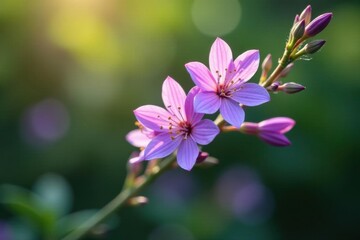 Obraz premium Vibrant purple wildflower blossoms at a branch tip , blossom, bloom