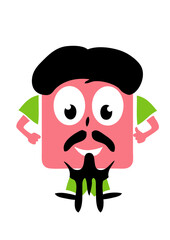 papy papa moustache chapeau personnage rigolo smiley bonhomme