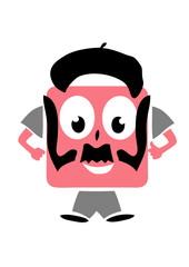 papy papa moustache chapeau personnage rigolo smiley bonhomme