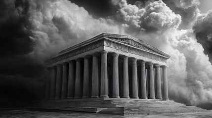 Obraz premium Historical Landmarks: Timeless Beauty Captured in Monochrome Elegance