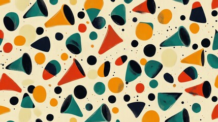 Fototapeta premium Abstract geometric shapes pattern, creative design, background, digital art, for poster or print