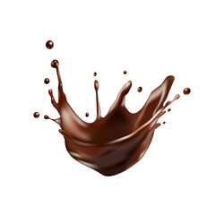 Big Chocolate Splash Isolated On White Background