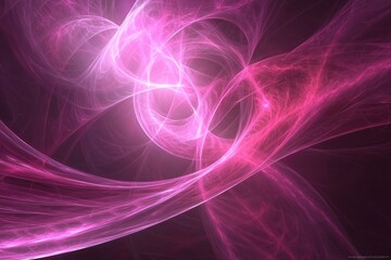 Fototapeta premium Abstract flowing pink and purple light trails with soft glowing effect on a dark background creating ethereal and dreamy atmosphere