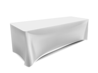 3D Tradeshow Table With White Solid Desk