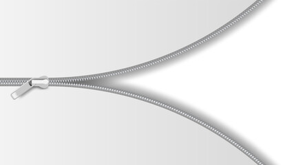 Opening Zipper On Textile Cover Element Isolated © prah