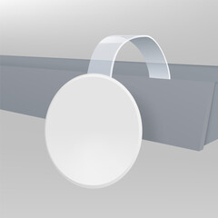 Sale Point Tag. White Round Shelf Wobbler Label