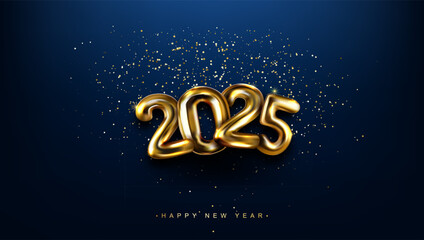 2025 Happy New Year Luxury Greeting Card Template