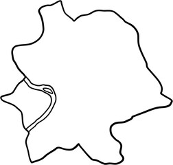 freehand drawing of Rome city map.