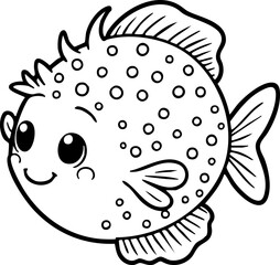 vector illustration of puffer fish
