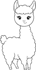 Fototapeta premium vector illustration of a alpaca or llama