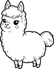 vector illustration of a alpaca or llama