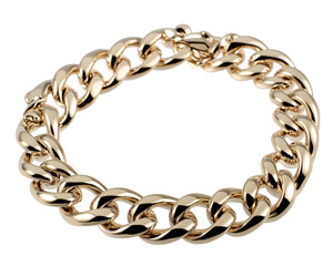 Obraz premium Gold chain bracelet with shiny finish, perfect for fashion accessories and jewelry lovers. This elegant piece adds touch of luxury to any outfit