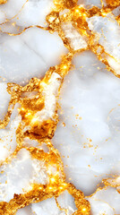 White marble texture with gold veins and glitter Luxurious elegant design