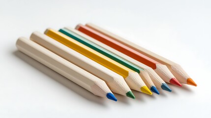 Fototapeta premium Diagonal Arrangement of Vibrant Colored Pencils for Creative Expression