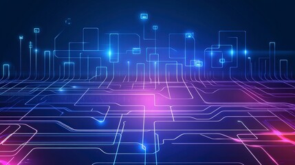 Naklejka premium Abstract Circuitry: A Futuristic View of Modern Technology