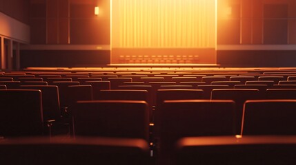Corporate Event Venue Background with Silent Conference Center Atmosphere Captured in High-Quality Image