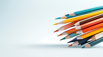Fototapeta premium Vibrant Assortment of Colorful Pencils Arranged in a Striking Visual Display