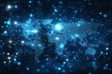 Connected World: Global Network Communication and Digital Connectivity Concept