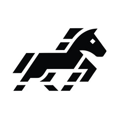 Abstract Vector Illustration of a Running Horse. horse icon vector silhouette, horse logo vector silhouette
