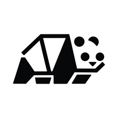 Geometric Panda Silhouette Design. panda icon vector silhouette, panda logo vector silhouette  © shakilcreativework
