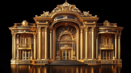 Obraz premium An ornate golden building structure with intricate architectural designs