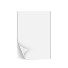 White Blank Paper Sheet With Curl Corner