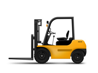 3D Clear New Forklift Isolated On White Background