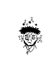 personnage tete fatigue  