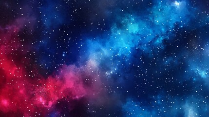 Obraz premium Watercolor Galaxy Background: Vibrant Vector Illustration with Cosmic Elements for Creative Projects