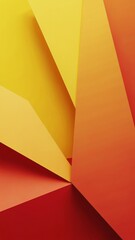 Yellow orange red abstract background for design. Geometric shapes. Triangles, squares, stripes, lines. Color gradient. Modern, futuristic. Light dark shades. Web banner