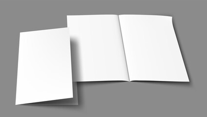 A5, A4, A3 Blank Half-folded Brochure Cover Mockup
