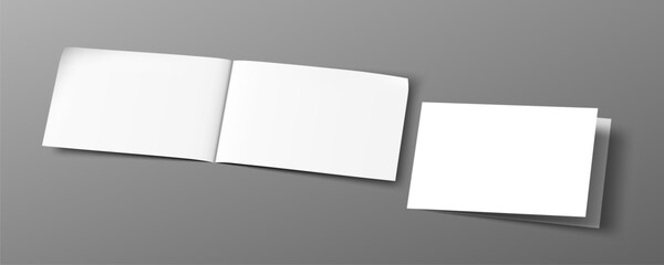 A5, A4, A3 Blank Half-folded Brochure Cover Mockup