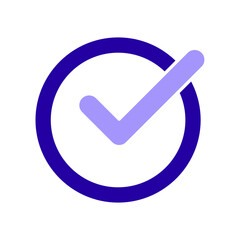 Icon a check, isolated against a clean background.