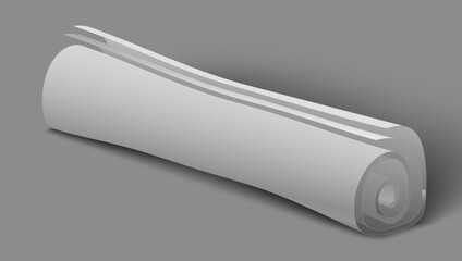 3D Clear White Paper Roll. Newspaper Template