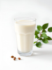 glass of milk , isolated on white background