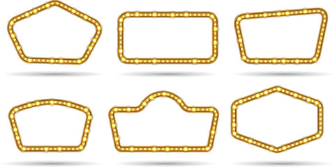 Vintage lightbulbs empty frames