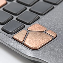 Fototapeta premium Close Up of Rose Gold and Gray Textured Keyboard