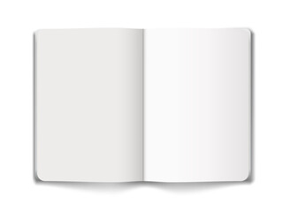 Blank Open Notepad Isolated On White Background